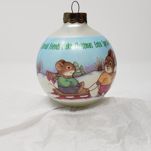 1991 Hallmark Extra Special Friends Glass Bulb Keepsake Holiday Ornament - Picture 3 of 9